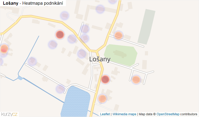 Mapa Lošany - Firmy v části obce.