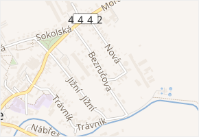 Bezručova v obci Loštice - mapa ulice