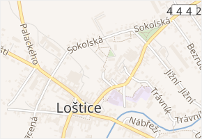 Malé náměstí v obci Loštice - mapa ulice