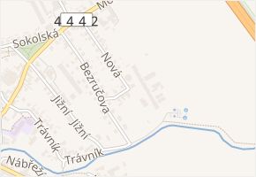 Nová v obci Loštice - mapa ulice