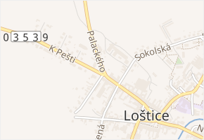 Palackého v obci Loštice - mapa ulice