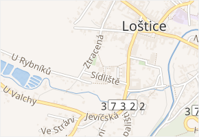 Sídliště v obci Loštice - mapa ulice