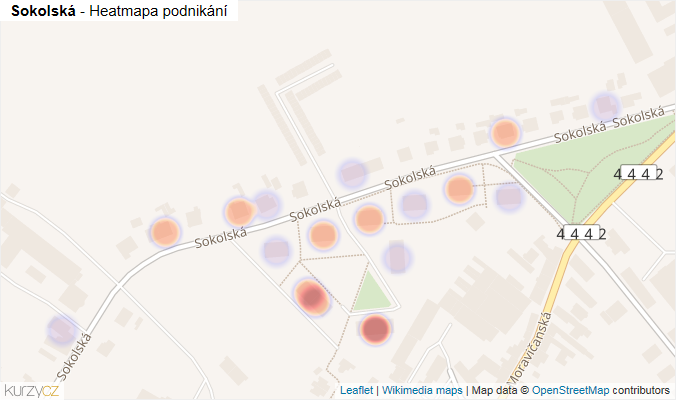 Mapa Sokolská - Firmy v ulici.