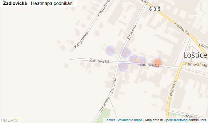 Mapa Žadlovická - Firmy v ulici.