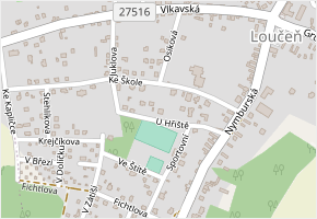 U Hřiště v obci Loučeň - mapa ulice