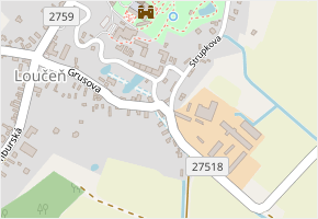 V Serpentinách v obci Loučeň - mapa ulice