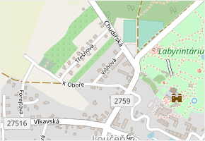 Višňová v obci Loučeň - mapa ulice