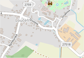 Zahrádkova v obci Loučeň - mapa ulice