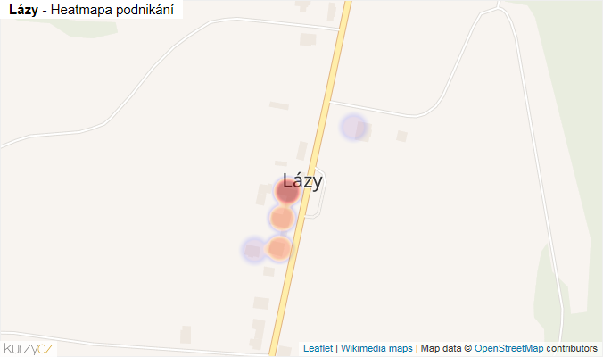 Mapa Lázy - Firmy v části obce.