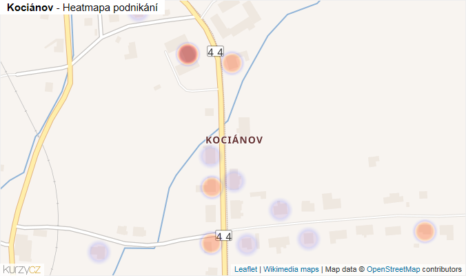 Mapa Kociánov - Firmy v části obce.