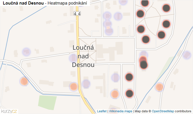 Mapa Loučná nad Desnou - Firmy v části obce.