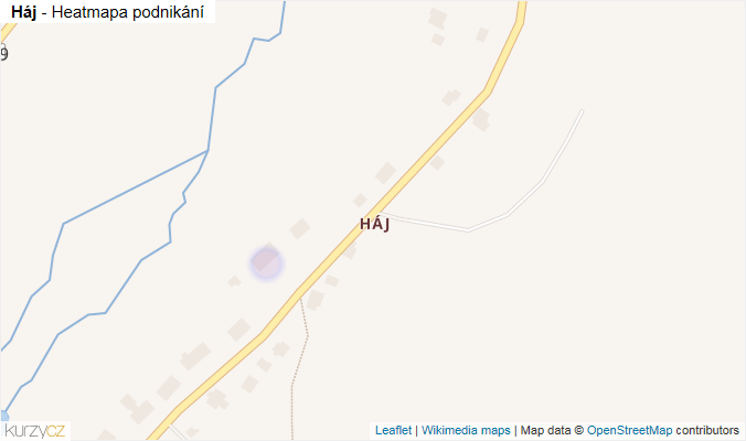 Mapa Háj - Firmy v části obce.