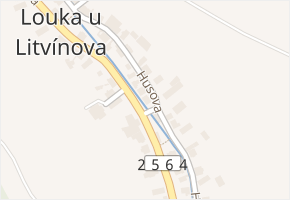 Husova v obci Louka u Litvínova - mapa ulice