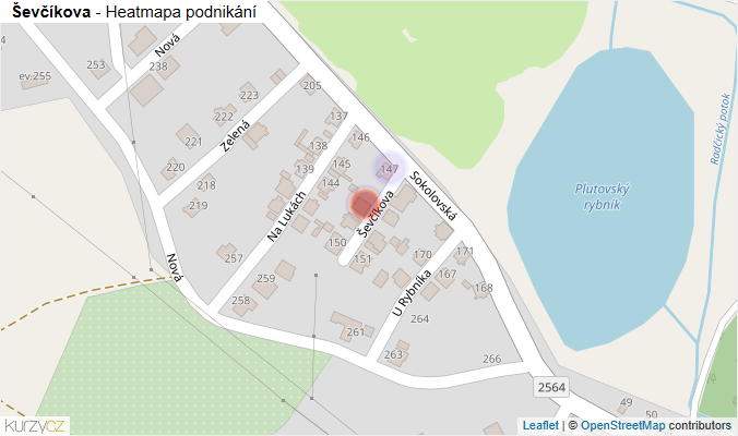 Mapa Ševčíkova - Firmy v ulici.