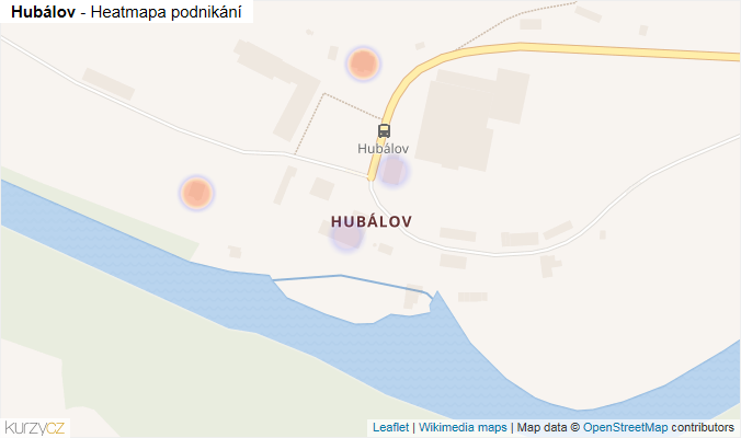 Mapa Hubálov - Firmy v části obce.