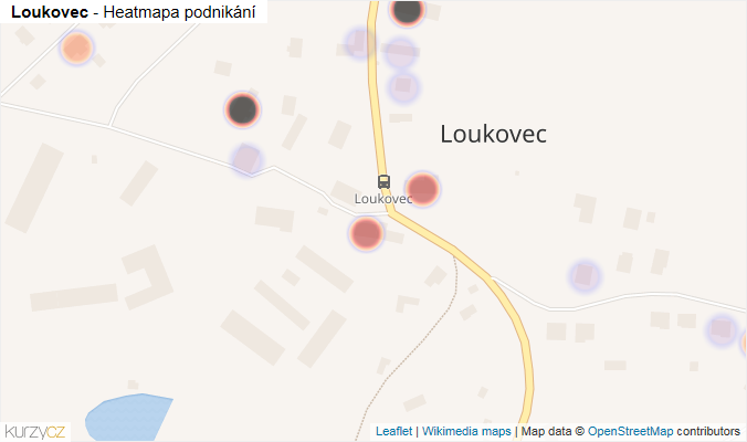 Mapa Loukovec - Firmy v části obce.