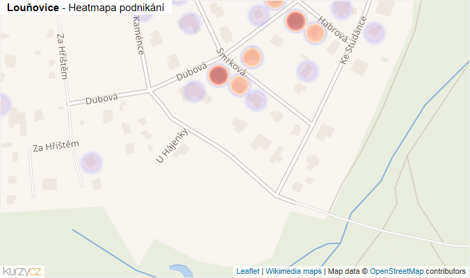 Mapa Louňovice - Firmy v obci.