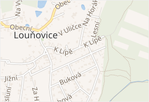 K Lípě v obci Louňovice - mapa ulice