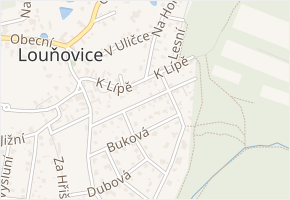 Kamenická v obci Louňovice - mapa ulice