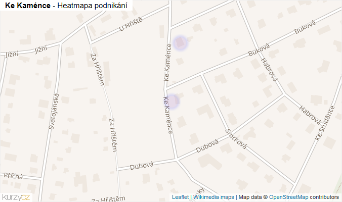 Mapa Ke Kaménce - Firmy v ulici.