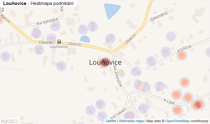 Mapa Louňovice - Firmy v části obce.