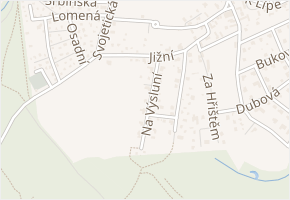 Na Výsluní v obci Louňovice - mapa ulice