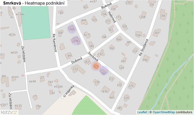 Mapa Smrková - Firmy v ulici.
