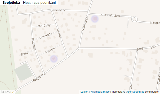 Mapa Svojetická - Firmy v ulici.