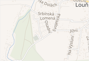 Výletní v obci Louňovice - mapa ulice