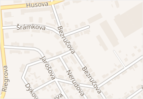 Bezručova v obci Louny - mapa ulice