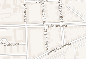Chelčického v obci Louny - mapa ulice