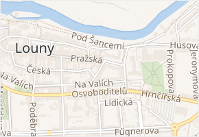 divadlo J. Vrchlického v obci Louny - mapa ulice
