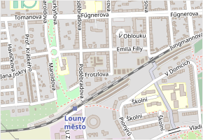 Frotzlova v obci Louny - mapa ulice