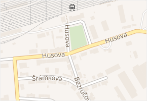 Husova v obci Louny - mapa ulice
