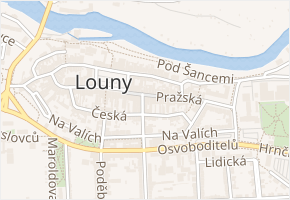 Jakoubkova v obci Louny - mapa ulice