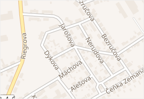 Jarošova v obci Louny - mapa ulice