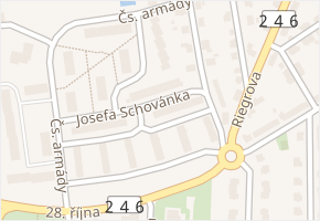 Josefa Schovánka v obci Louny - mapa ulice