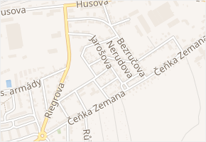 Máchova v obci Louny - mapa ulice