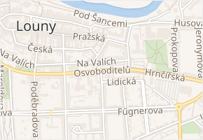 Mánesova v obci Louny - mapa ulice