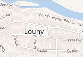 Mírové náměstí v obci Louny - mapa ulice