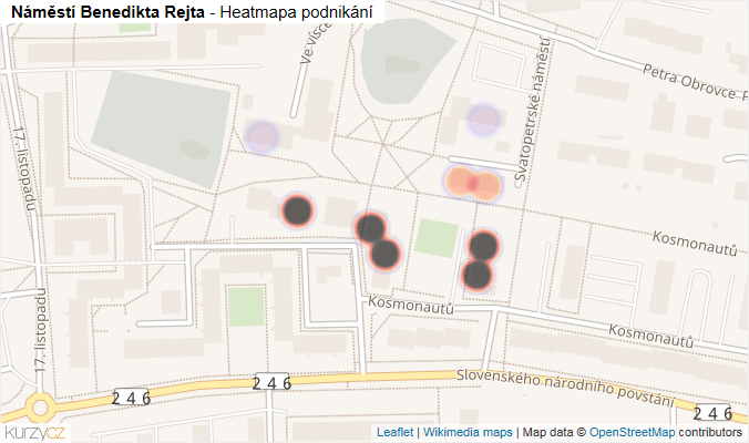Mapa Náměstí Benedikta Rejta - Firmy v ulici.
