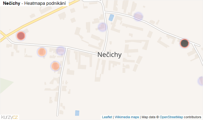 Mapa Nečichy - Firmy v části obce.