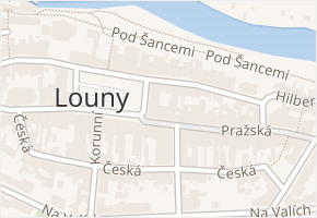 Pražská v obci Louny - mapa ulice