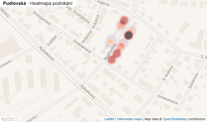 Mapa Pudlovská - Firmy v ulici.