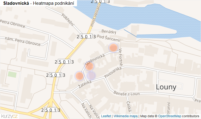 Mapa Sladovnická - Firmy v ulici.