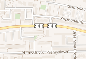 Slovenského národního povstání v obci Louny - mapa ulice