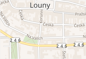 Táboritská v obci Louny - mapa ulice