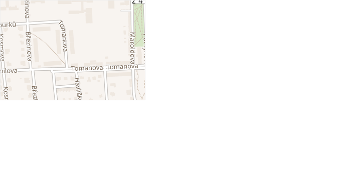 Tomanova v obci Louny - mapa ulice