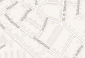 Vrázova v obci Louny - mapa ulice