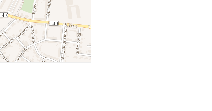Wolkerova v obci Louny - mapa ulice